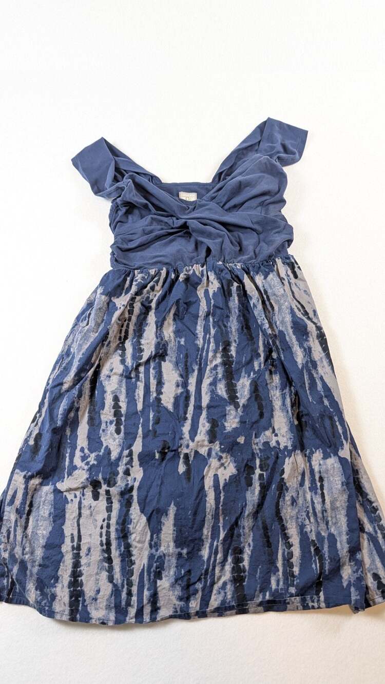 Converse One Star Blue Tie-Dye Sleeveless Sundress with Ruched Bodice medium